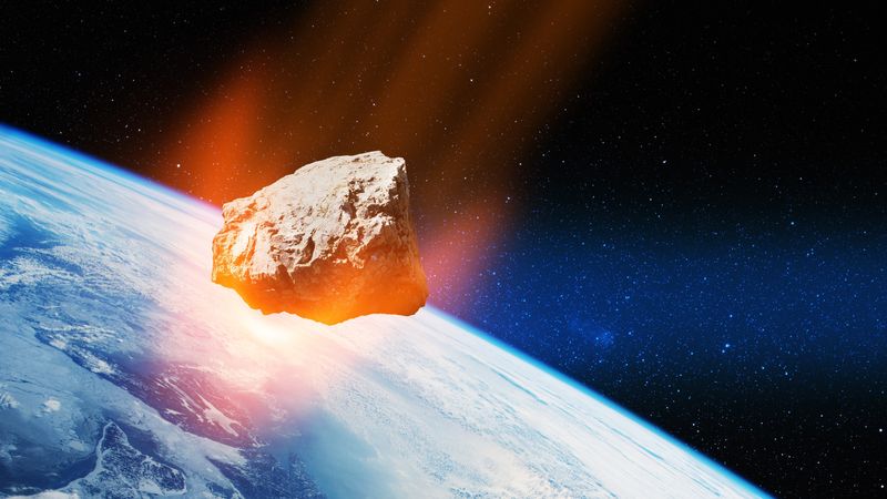 artist impression of asteroid burning in the atmosphere