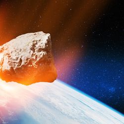 artist impression of asteroid burning in the atmosphere