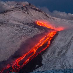 Mount Etna is Europe's highest active stratovolcano, a small chunk of snow stands no chance! Image credit: Wead/Shutterstock.com