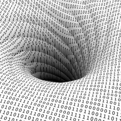 A black hole swirling with binary data