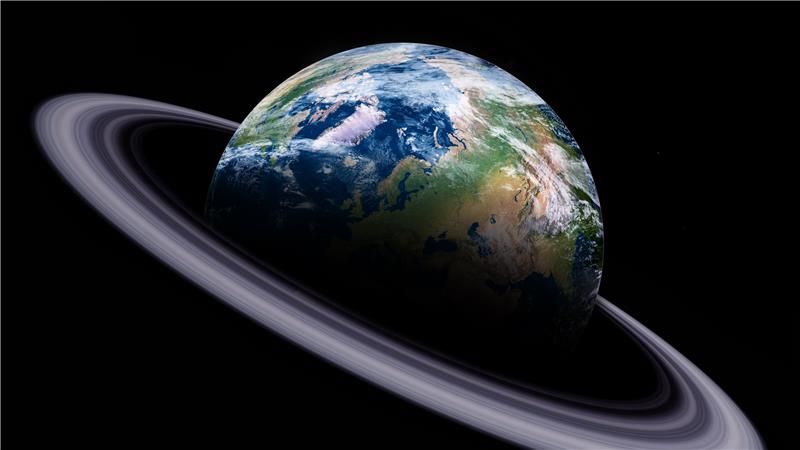 Mockup image of Earth with rings