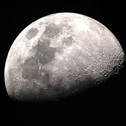 A photograph of the half Moon