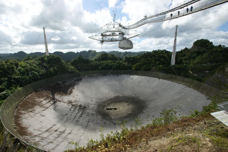 Photo of Arecibo Observatory looking decreipt