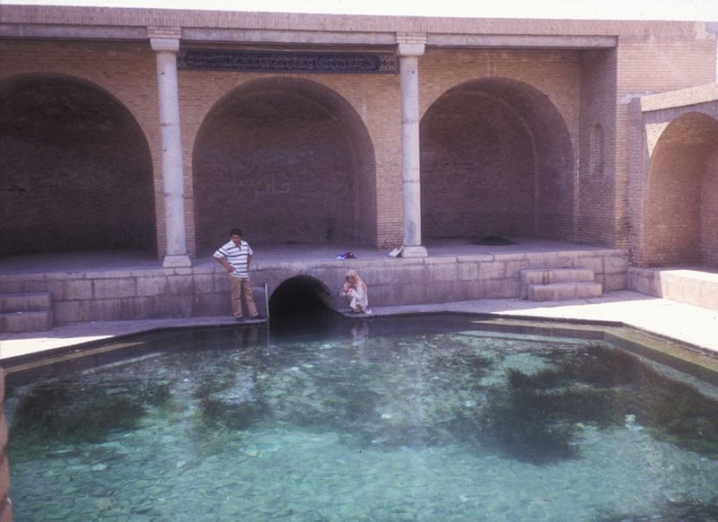 Water surfaces from underground tunnel at the The Qanat Irrigated Agricultural Heritage System in Kashan, Iran, which has been in use since 800 BCE