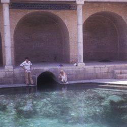 Water surfaces from underground tunnel at the The Qanat Irrigated Agricultural Heritage System in Kashan, Iran, which has been in use since 800 BCE