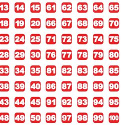 series of numbers 1 to 100 in red boxes on white background