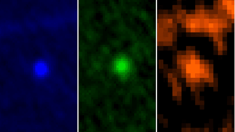 Apophis, seen in three wavelengths.