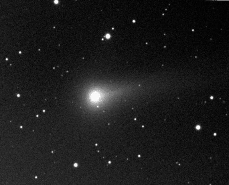 Black and white image of Comet C/2020 S3 (Erasmus) on 14 November 2020