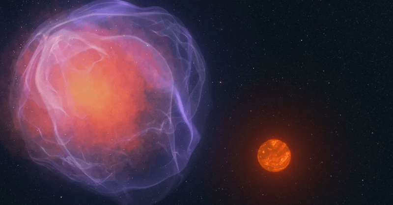 This artist's concept shows a hypothetical white dwarf, left, that has exploded as a supernova. The object at right is CWISE J1249, a star or brown dwarf ejected from this system as a result of the explosion. 