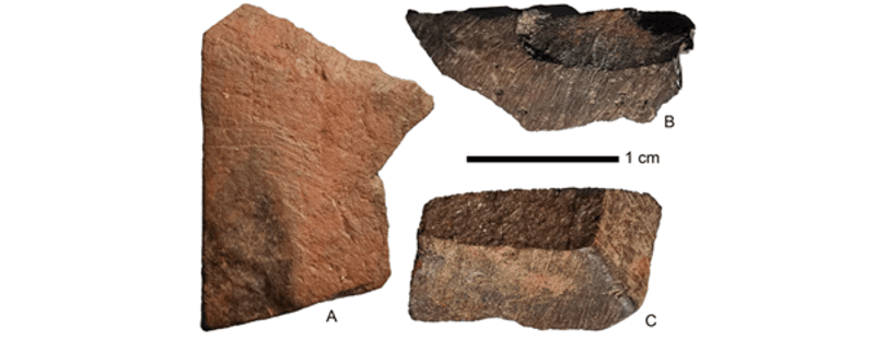 Ochre crayons found at Lail in Timor are one of the marks of human habitation that are not found more than 45,000 years ago.