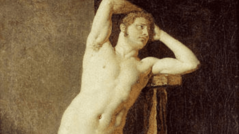 A male nude painting.