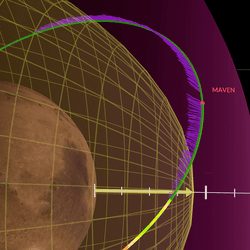 The MAVEN orbiter normally reaches far outside the Martian magnetosphere, but during a void in the solar wind this changed.