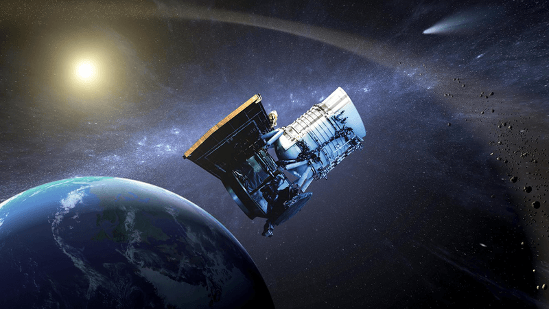 Artist concept of NEOWISE above Earth.