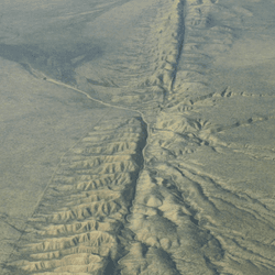 Aerial photo of the San Andreas Fault in the Carrizo Plain.