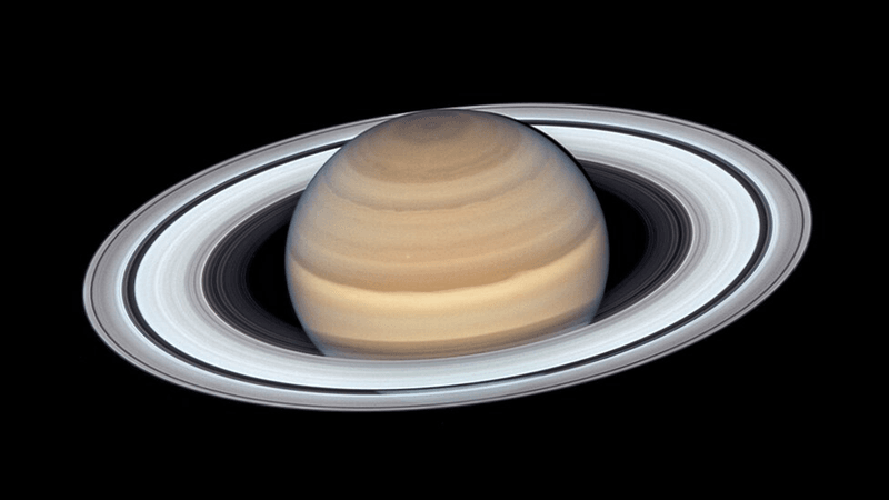 Saturn, with its distinctive rings.