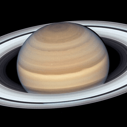 Saturn, with its distinctive rings.