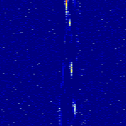 When astronomers pointed the Arecibo Telescope at Teegarden's star and let it drift past they witnessed four surges in brightness produced by cold hydrogen clouds in the background.