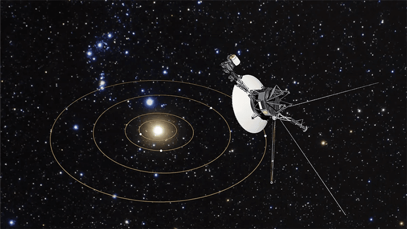 Voyager 1 pointed back at the Solar System.