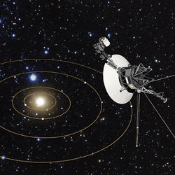 Voyager 1 pointed back at the Solar System.